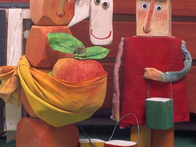 Foto af dukkerne fra stykket